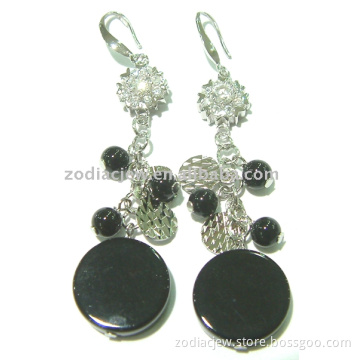 925 silver earring with black  agate